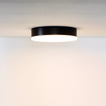 Lucide Ceres-LED - plafonnier de salle de bains - Ø 21,5 x 5 cm - 30W LED dimmable inclus - IP44 - noir