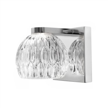 Nova Luce Lara - applique murale - 12 x 12 x 12 cm - 5W LED inclus - transparent et chromé