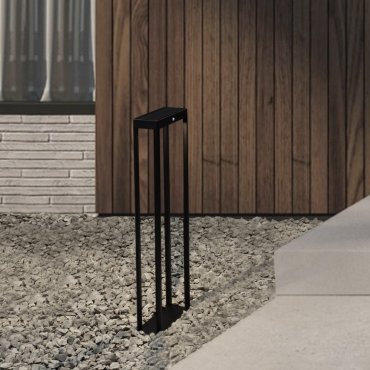 Nova Luce Berni - poteau de jardin solaire avec capteur - 23 x 70 x 8,6 cm - 2W LED inclus - IP65 - anthracite foncé