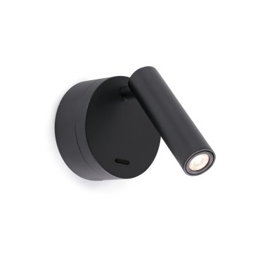 Faro Boc - applique murale avec interrupteur - 8,5 x 11 x 17 cm - 3W LED inclus - noir mat