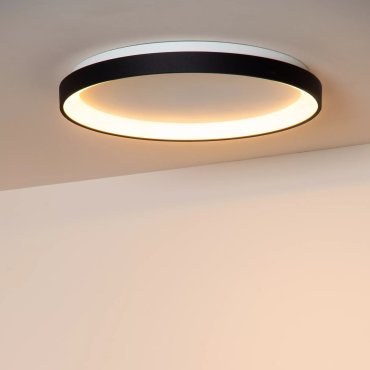 Lucide Vidal - plafonnier - Ø 48 x 6 cm - 38W LED inclus - noir