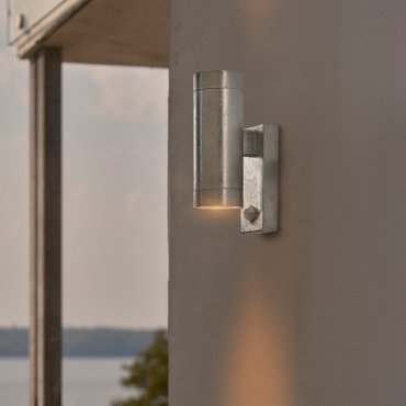 Nordlux Tin Maxi Sensor - applique murale extérieure - Ø 7,6 x 24,3 cm - IP54 - galvanisé