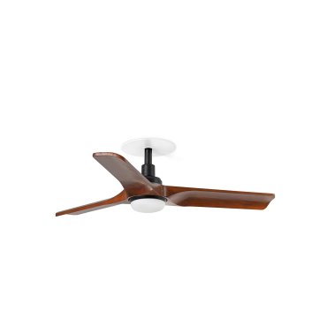 Faro Heywood S - ventilateur de plafond avec lumière et rosace encastrée - Ø 90 cm - noir mat et noyer foncé