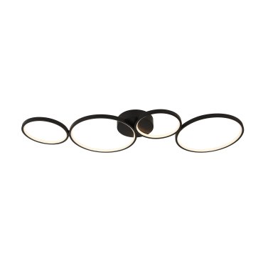 Searchlight Cirque - plafonnier - 98 x 32 x 5,5 cm - 34W LED dimmable inclus - noir et blanc mat