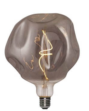 Daylight Italia Lampe LED bosselée - Ø 18 x 21,5 cm - E27 - 5W dimmable - 1800K - fumé