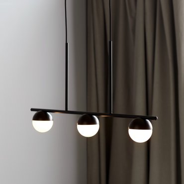 Nordlux Contina - lampe suspendue - 90 x 10 x 241,3 cm - noir et blanc opale