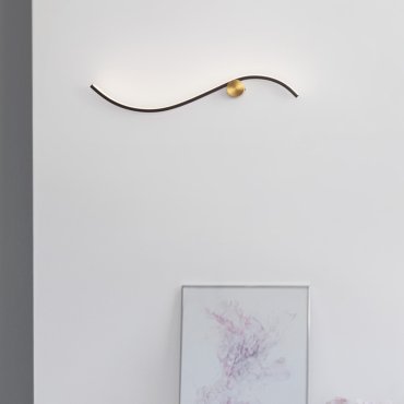 Nova Luce Kima - applique murale - 65 x 13 x 6 cm - 14W LED inclus - or et noir sablé