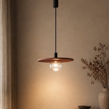 Nova Luce Vrahos - lampe suspendue - Ø 45 x 160 cm - rouge terrazzo