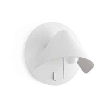 Faro Noon - applique murale avec interrupteur - Ø 21,1 x 16 cm - blanc mat