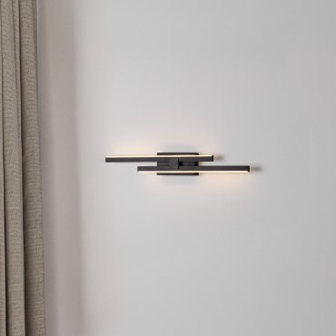 Nova Luce Amica - applique murale - 6 x 8 x 53,5 cm - 12W dimmable LED inclus - noir sablé
