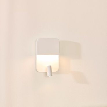 Lucide Boxer - applique murale avec port USB et interrupteur - 13 x 10 x 24 cm - 5W + 3W LED inclus - blanc