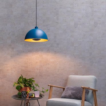 Lucide Siemon - lampe suspendue - Ø40 x 150 cm - bleu
