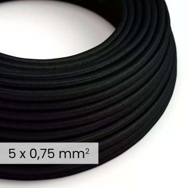 Creative Cables - Câble textile DALI 5x0,75mm² - par 100 cm - noir