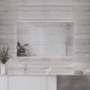 Nova Luce Alda - miroir avec éclairage - 120 x 70 x 3,5 cm - 53W LED inclus - IP44 - argent