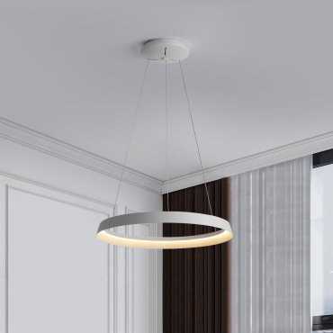 Nova Luce Ormi - lampe suspendue - Ø 60 x 150 cm - 52W dimmable LED inclus - blanc sablé