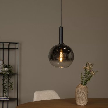 Lucide Marius - lampe suspendue - Ø 30 x 183 cm - noir fumé