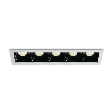 ONE Light Shop Square Boxes - spot encastré - 250 x 62 mm, 240 x 57 mm taille d'encastrement - 5 x 6,5W LED dimmable inclus - blanc
