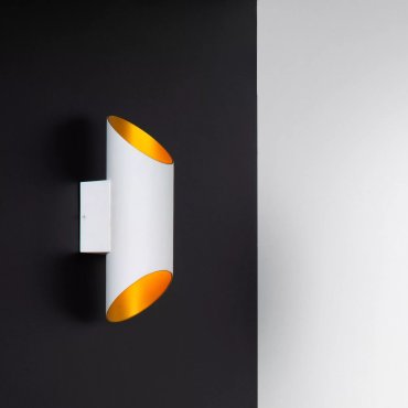 Lucide Quirijn - applique murale - 9,6 x 12,1 x 30 cm - blanc et laiton