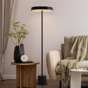 Nova Luce Vetro - lampadaire - Ø 40 x 136 cm - 33W  LED inclus - noir mat