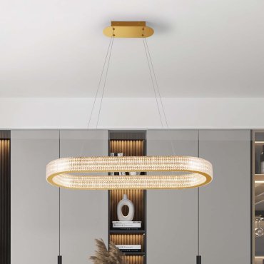 Nova Luce Kinara - lampe suspendue -  90 x 130 x 37 cm - 70W dimmable LED inclus - or