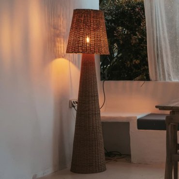 New Garden Lola 165 Nature - lampe de sol d'extérieur - Ø 45 x 165 cm - IP54 - rotin