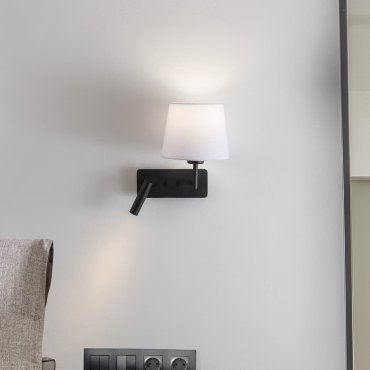 Nova Luce Savona - applique murale avec interrupteur - 27,5 x 24 x 32 cm - 3W LED inclus - blanc et noir sable