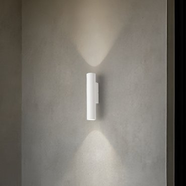 Nova Luce Torrin - applique murale extérieure - Ø 4,5 x 23 x 7,5 cm - 6W LED inclus - IP65 - blanc sablé