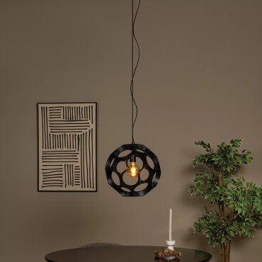 Lucide Hannelore - lampe suspendue - Ø 40 x 170,8 cm - noir