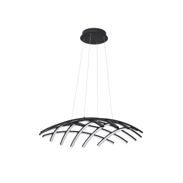 Nova Luce Gropius - lampe suspendue - Ø 81 x 150 cm - 83W LED dimmable inclus - noir sable