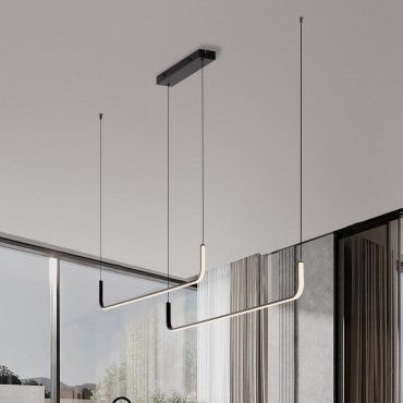 Nova Luce Strita - lampe suspendue - 165 x 150 x 7 cm - 42W dimmable LED inclus  - noir sablé