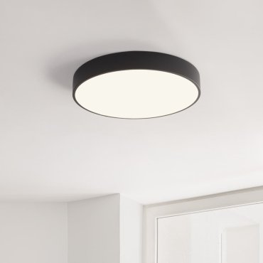 Nova Luce Hadon - plafonnier - Ø 50 x 7 cm - noir sablé