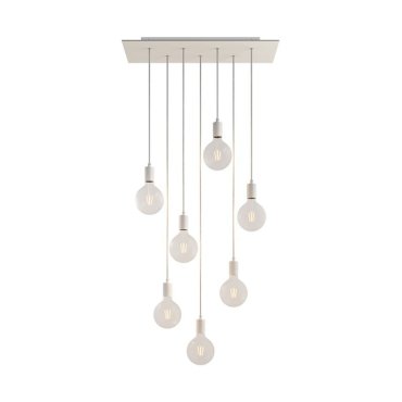 Creative Cables - lampe suspendue 7L - 67,5 x 130 cm - blanc