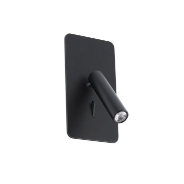 Faro Suau - applique murale encastrée avec interrupteur - 9,5 x 17 cm - 3W LED incluse - noir mat