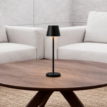 Nova Luce Petit - lampe de table rechargeable - Ø 7 x 28 cm - 2W dimmable LED inclus - IP54 - anthracite foncé