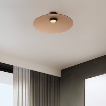 Nova Luce Polifemo - plafonnier - Ø 60 x 18,5 cm - 17W LED inclus - verre moka et noir sablé