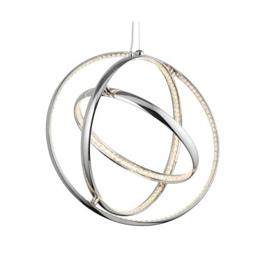 Searchlight Rings - lampe suspendue - Ø 55 x 171 cm - 42W LED inclus - chrome