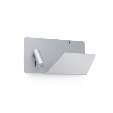 Faro Suau Right - applique murale avec interrupteur et port USB - 28 x 12 x 15,5 cm - 3W LED inclus - argenté