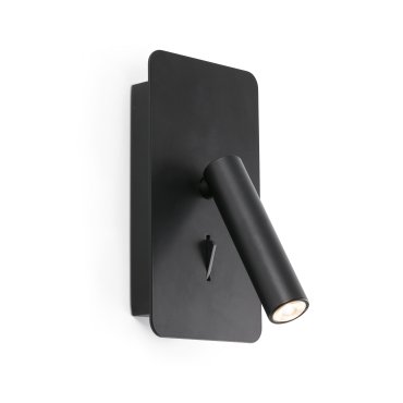 Faro Suau - applique murale avec interrupteur - 9,5 x 14 x 17 cm - 3W LED inclus - noir mat