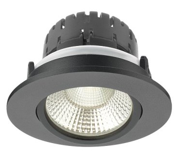 Artdelight Austin - spot à encastrer - Ø 85 mm, Ø 68 mm à encastrer - 6W LED dimmable inclus - noir