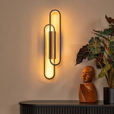 Lucide Thelma - applique murale - 16,5 x 8,7 x 75 cm - 33W LED dimmable inclus - noir