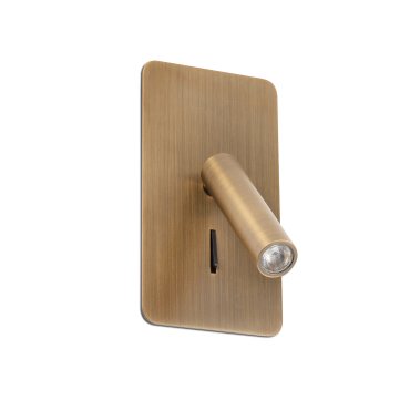 Faro Suau - applique murale encastrée avec interrupteur - 9,5 x 17 cm - LED 3 W incluse - bronze