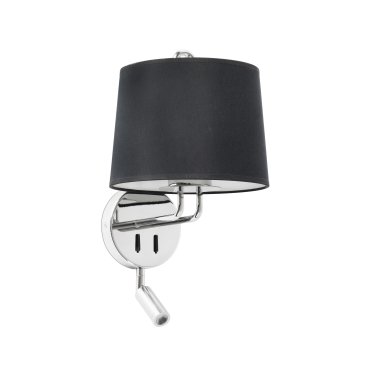 Faro Montreal - applique murale avec interrupteur - 21,5 x 19 x 39 cm - 3W LED inclus - noir et chrome