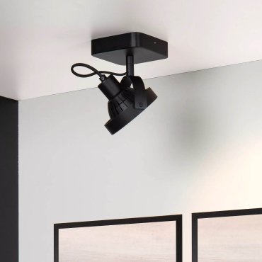 Lucide Tala LED - spot en saillie 1L - 12 x 12 x 20 cm - 12W LED dimmable inclus - noir