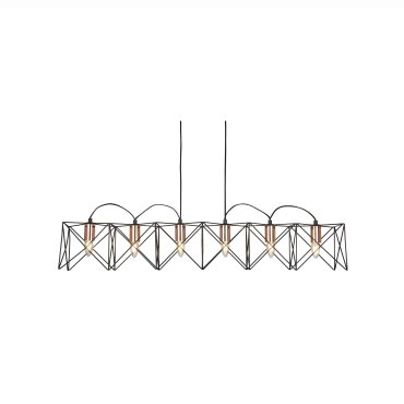 Searchlight Anthea - lampe suspendue - 110 x 19 x 145 cm - noir et cuivre