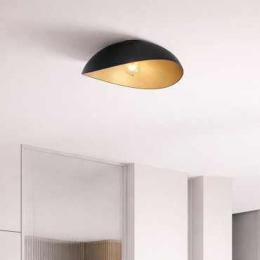 Nova Luce Opsi - plafonnier - Ø 40 x 20 cm - noir sablé et or