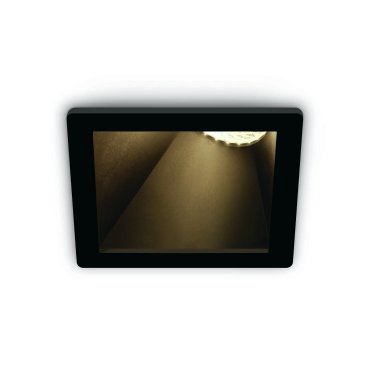 ONE Light Asymmetric Chill Out - spot encastrable - 84 x 84 mm, 76 x 76 mm format encastrable - noir