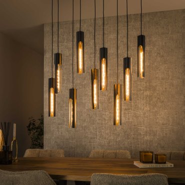 Vico Tube - lampe suspendue - 150 cm - noir