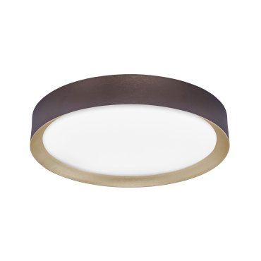 Nova Luce Luton - plafonnier - Ø 55 x 8,5 cm - 47W LED inclus - brun café et blanc mat
