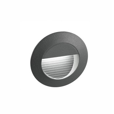 Nova Luce Krypton - applique encastrée - Ø 8 x 5,5 cm - 3W LED inclus - IP54 - gris foncé