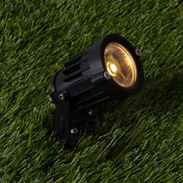 Nova Luce Quick – spot de sol sur piquet - Ø 6,5 x 11 cm - 7W LED inclus - IP65 - noir sablé